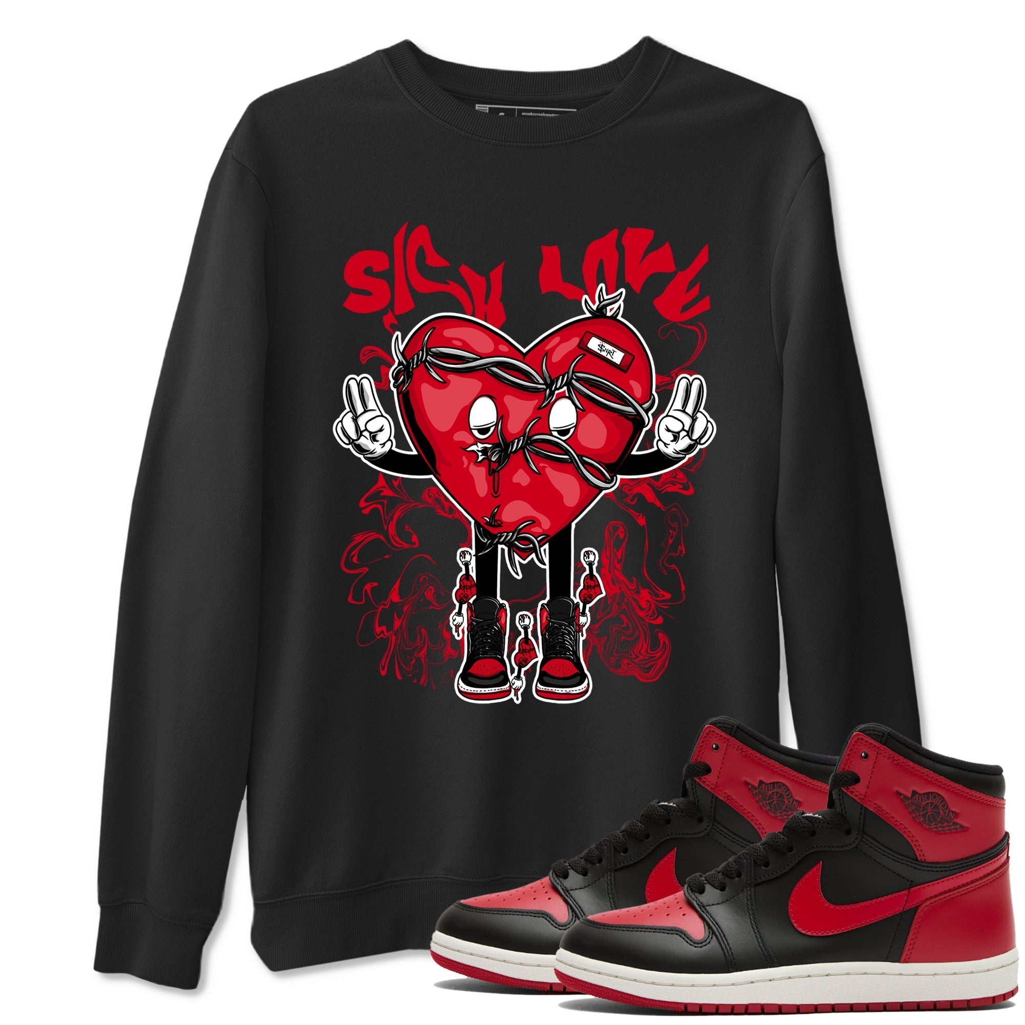 Sick Love snkmatch Tees - Air Jordan 1 '85 Bred