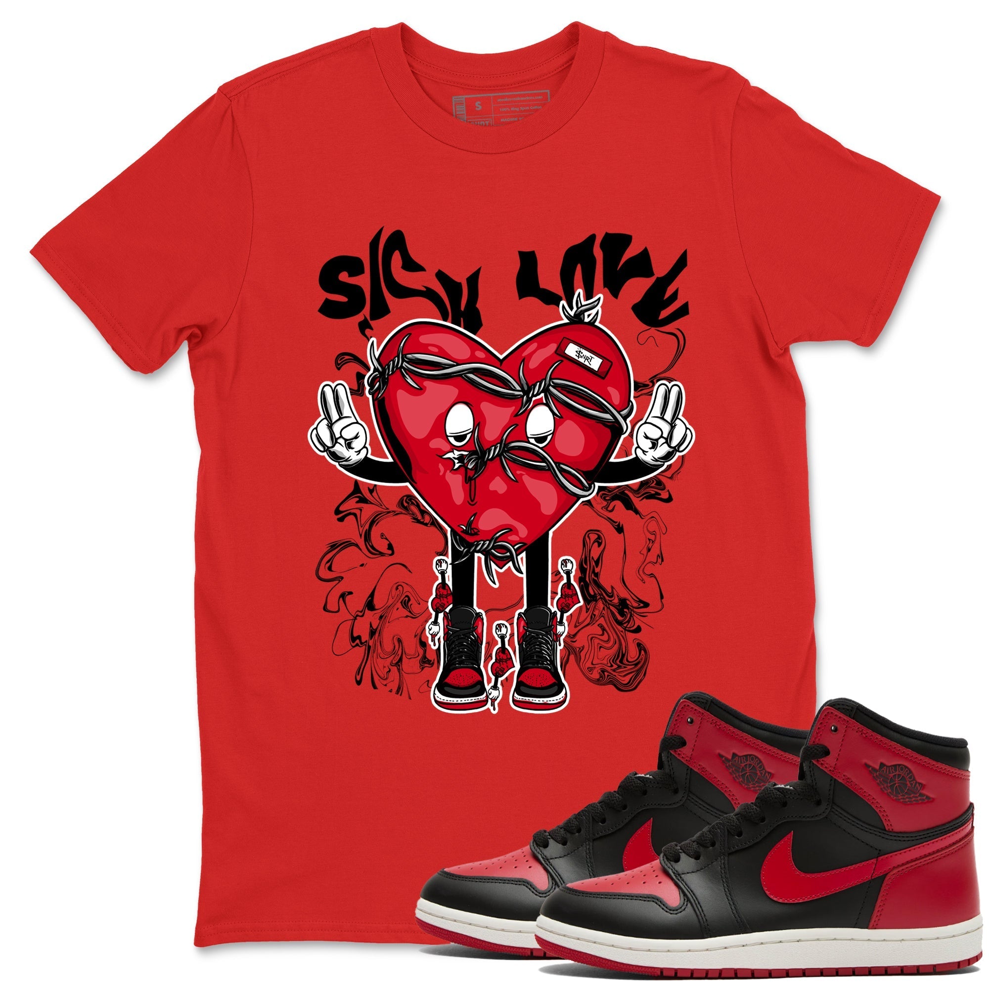 Sick Love snkmatch Tees - Air Jordan 1 '85 Bred