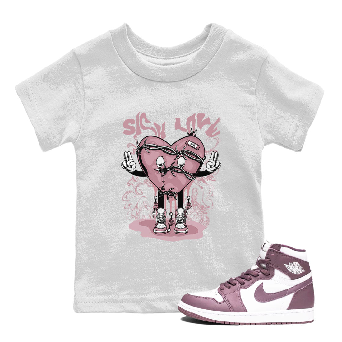 Sick Love snkmatch Tee Kids - Air Jordan 1 Mauve
