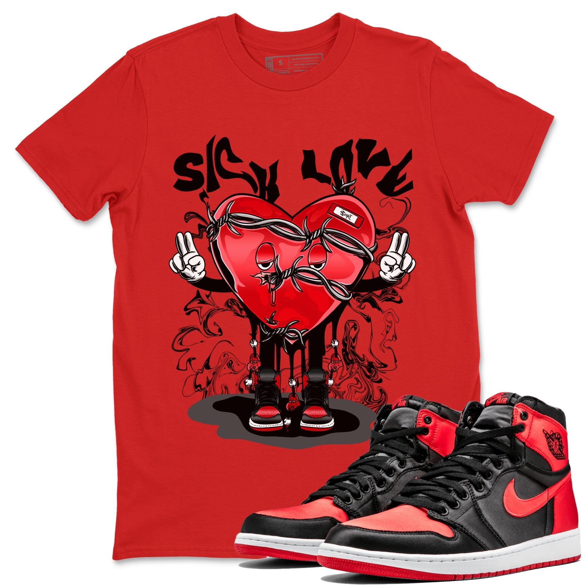 Sick Love Unisex Tops - Air Jordan 1 Satin Bred