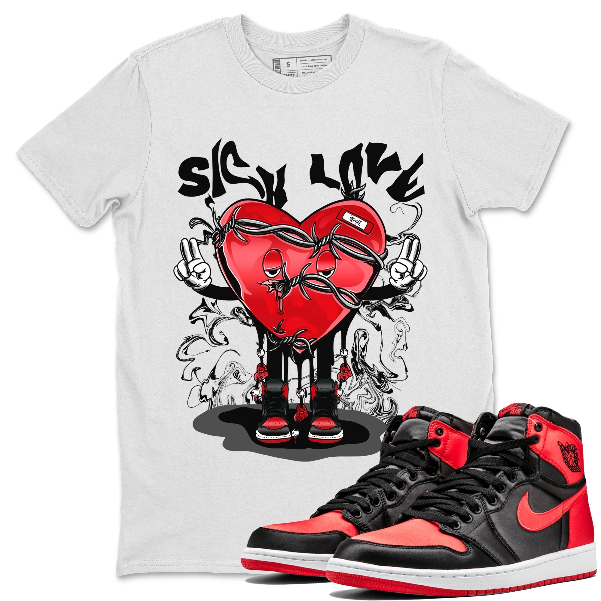 Sick Love Unisex Tops - Air Jordan 1 Satin Bred