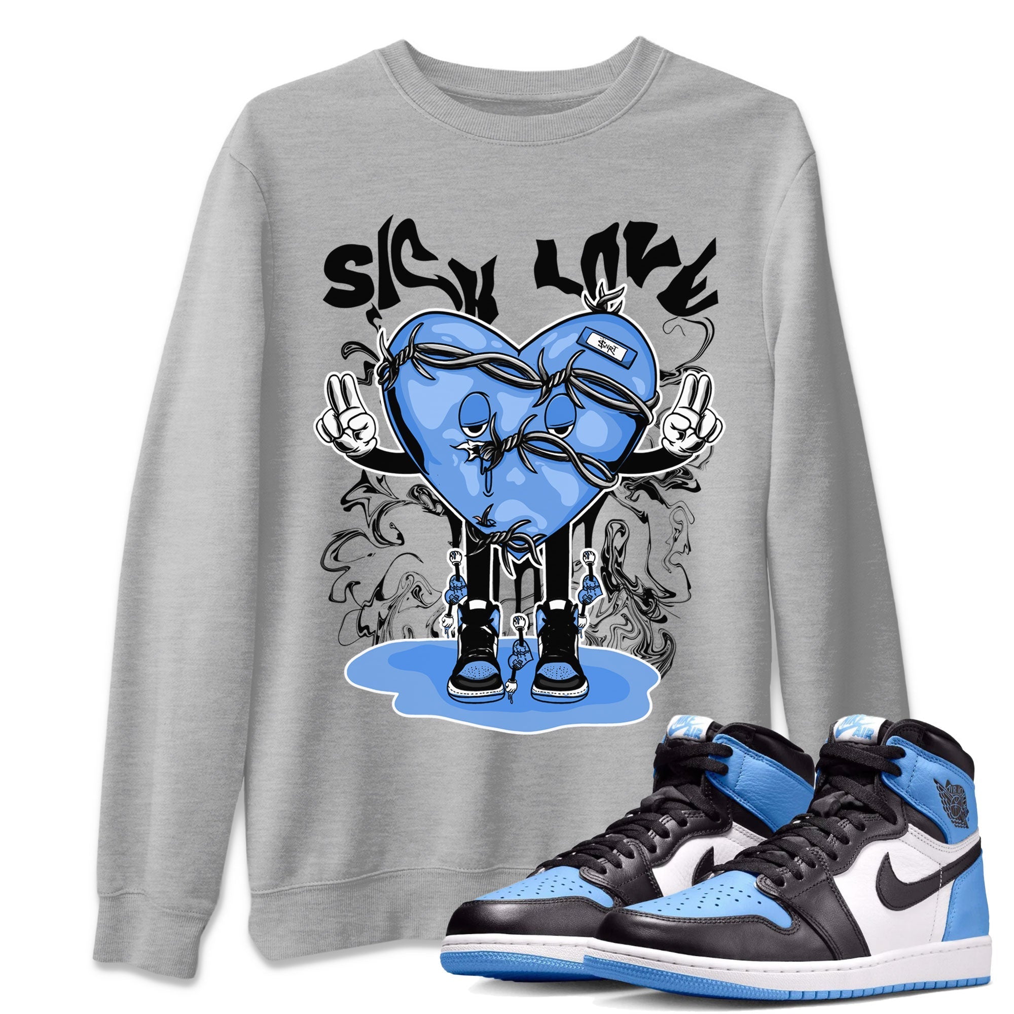 Sick Love snkmatch Tee - Air Jordan 1 UNC Toe