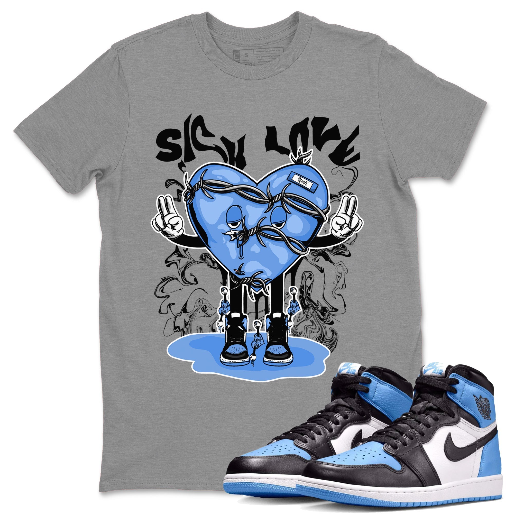 Sick Love snkmatch Tee - Air Jordan 1 UNC Toe