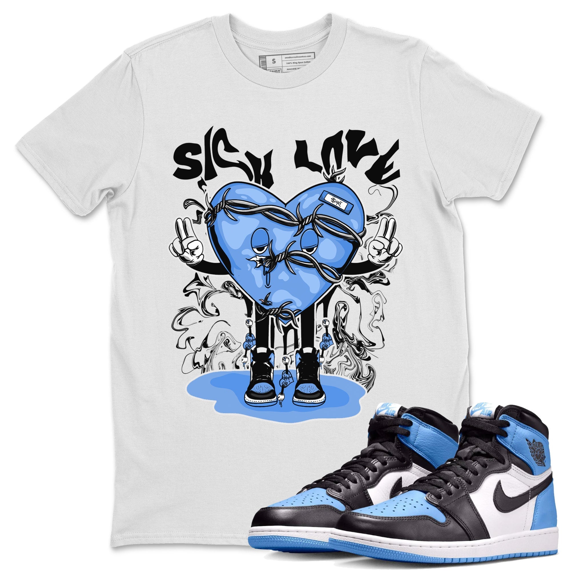 Sick Love snkmatch Tee - Air Jordan 1 UNC Toe