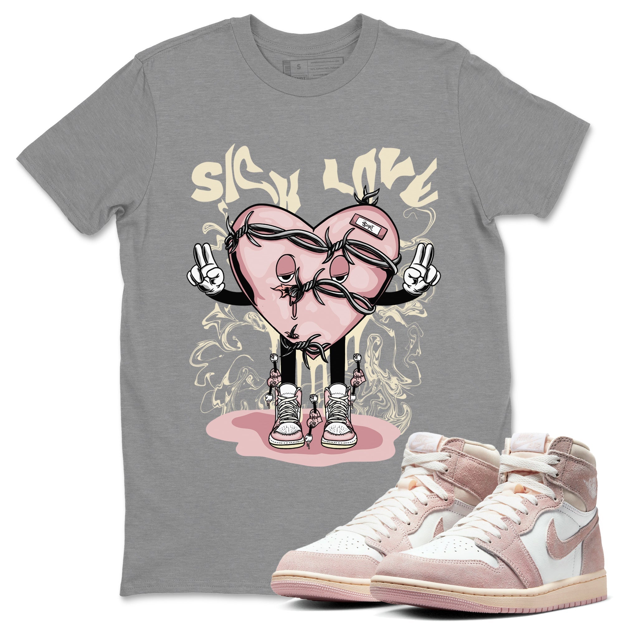 Sick Love Unisex Tops - Air Jordan 1 Washed Pink