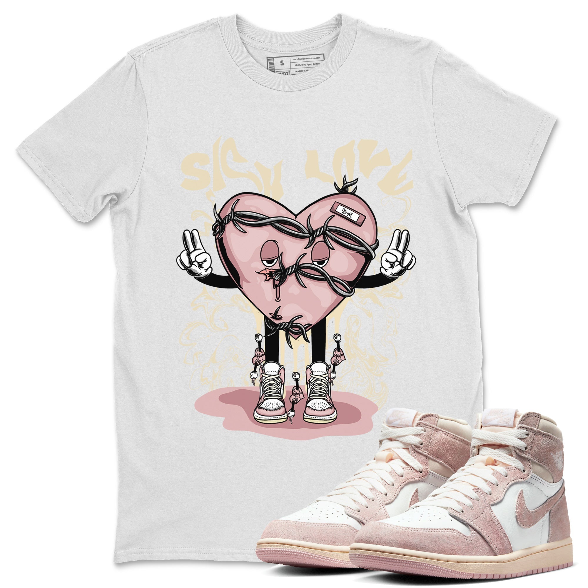 Sick Love Unisex Tops - Air Jordan 1 Washed Pink