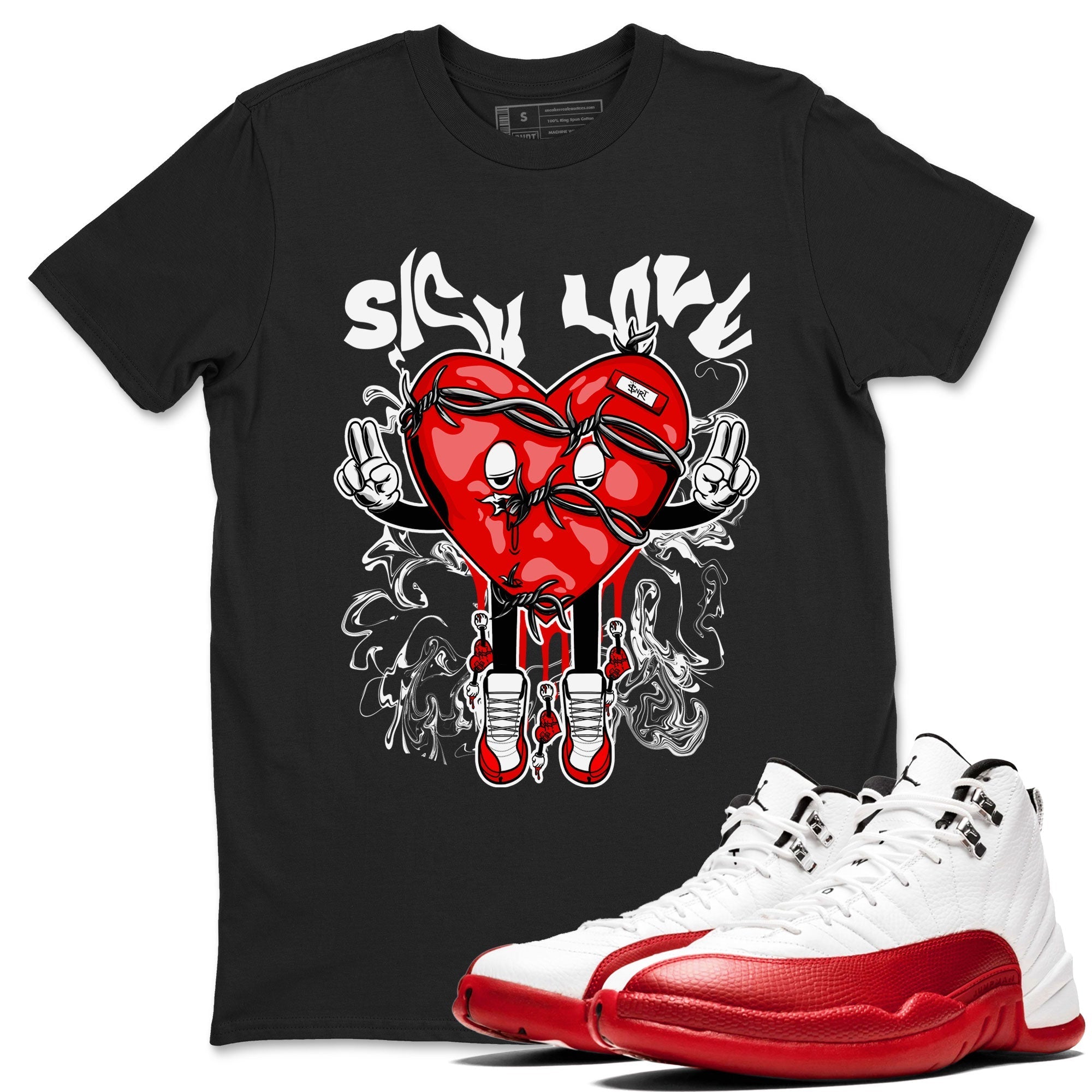 Sick Love snkmatch Tee - Air Jordan 12 Cherry