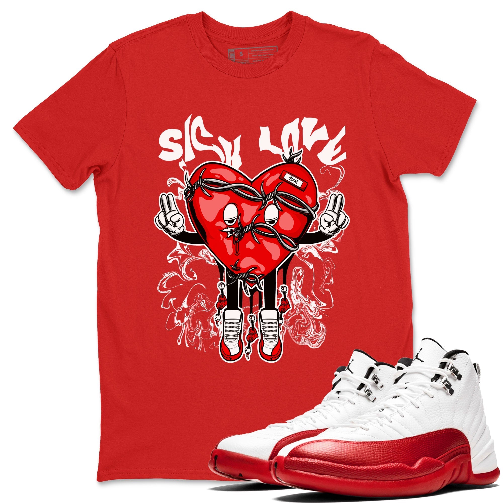 Sick Love snkmatch Tee - Air Jordan 12 Cherry