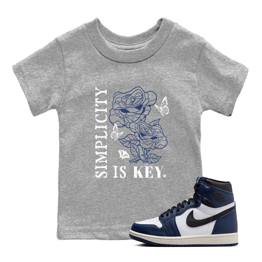 Simplicity Is Key snkmatch Tees Kids - Air Jordan 1 Midnight Navy