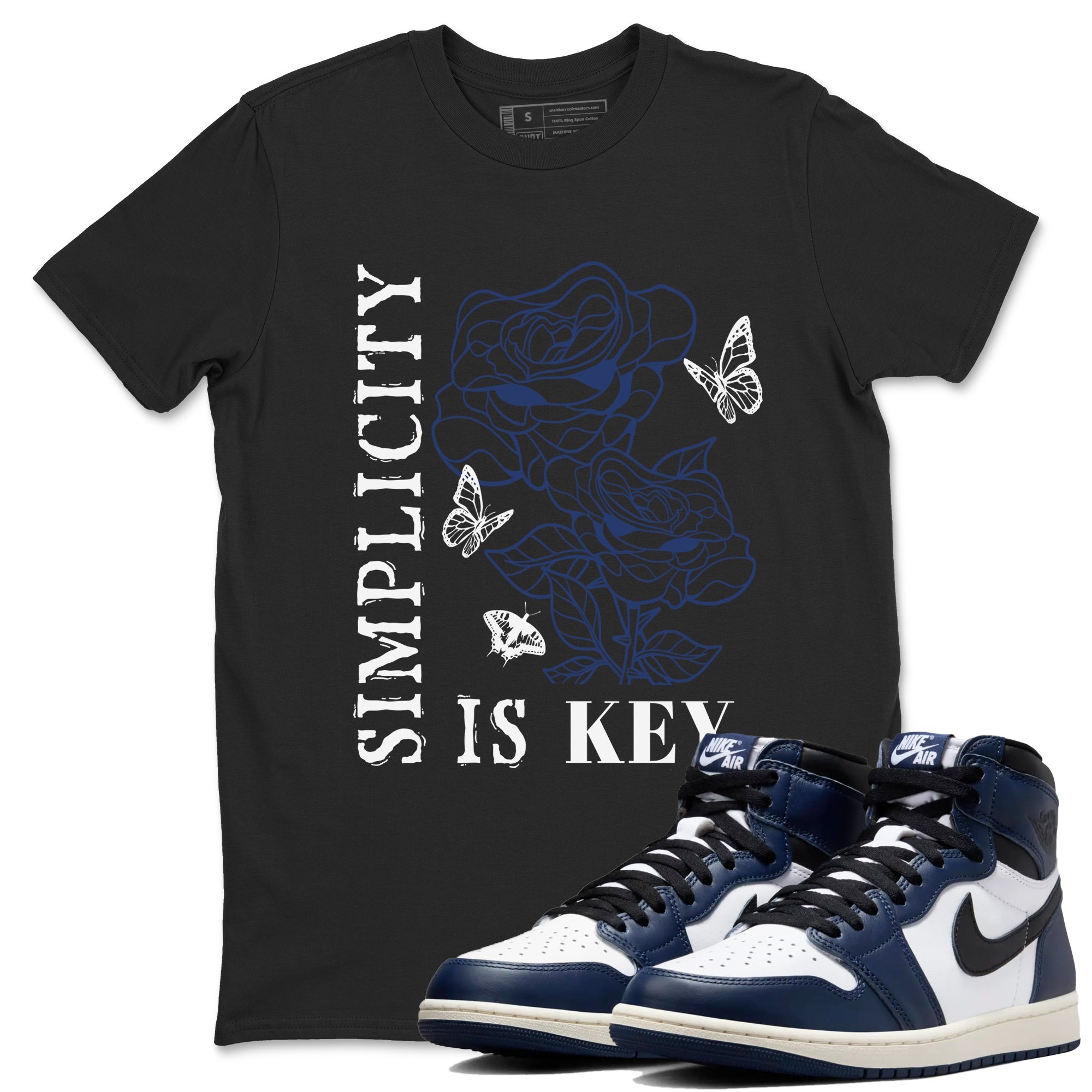 Simplicity Is Key snkmatch Tees - Air Jordan 1 Midnight Navy