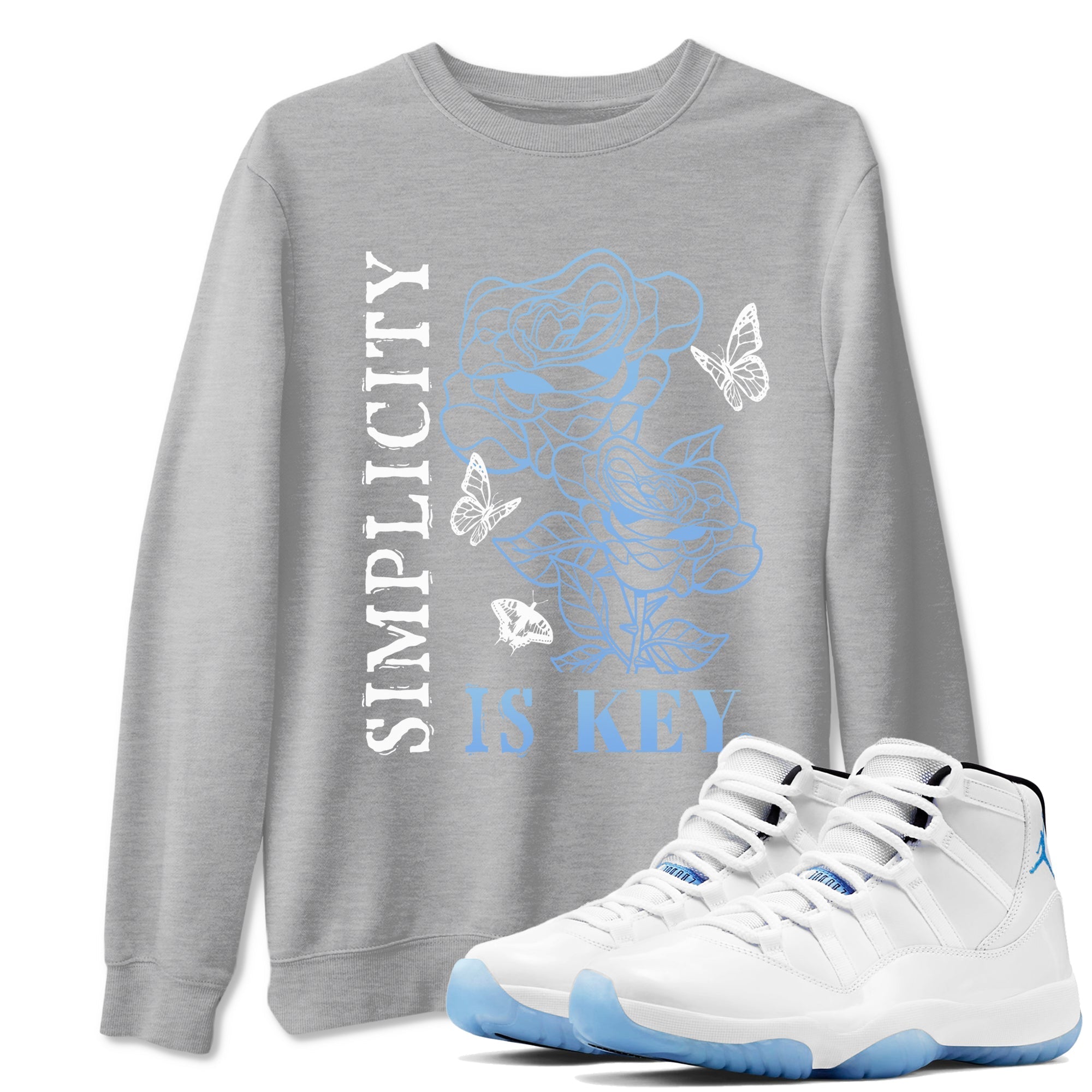 Simplicity Is Key snkmatch Tees - Air Jordan 11 Legend Blue