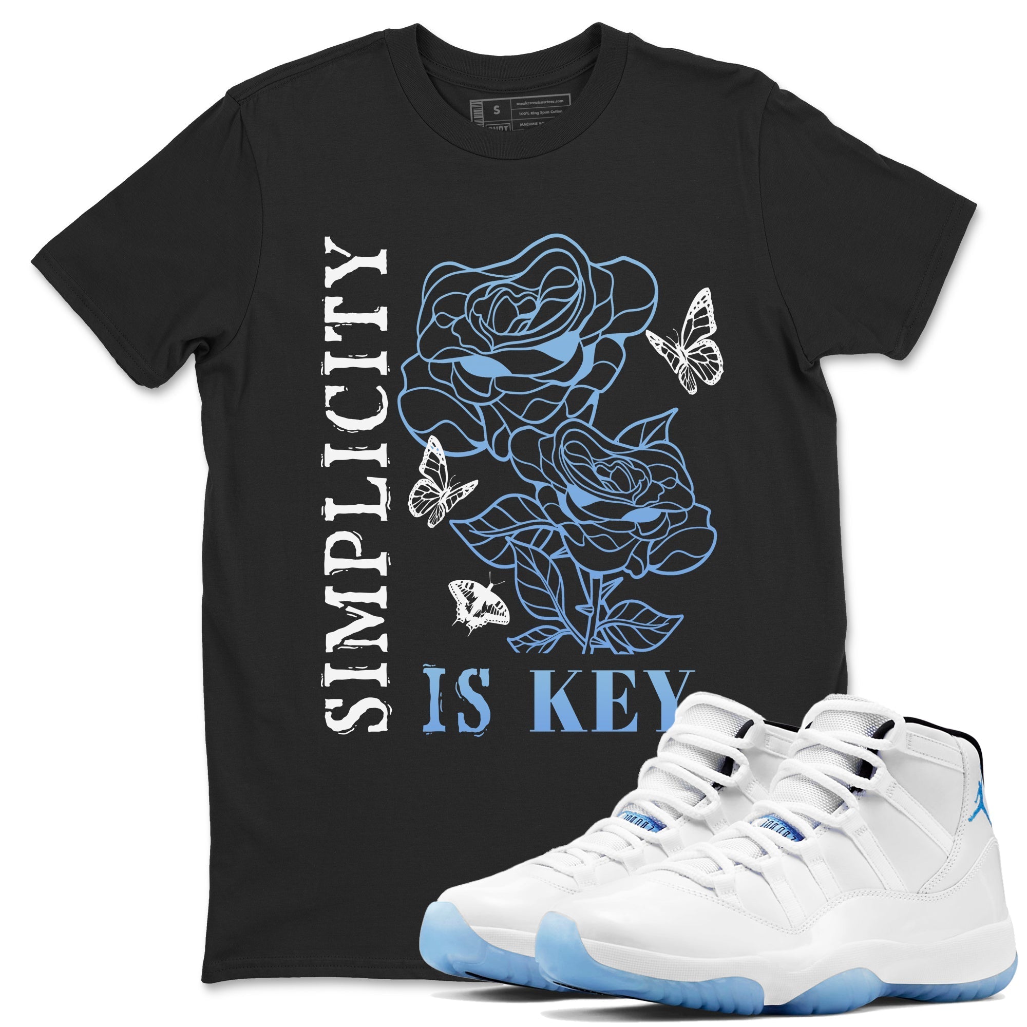 Simplicity Is Key snkmatch Tees - Air Jordan 11 Legend Blue