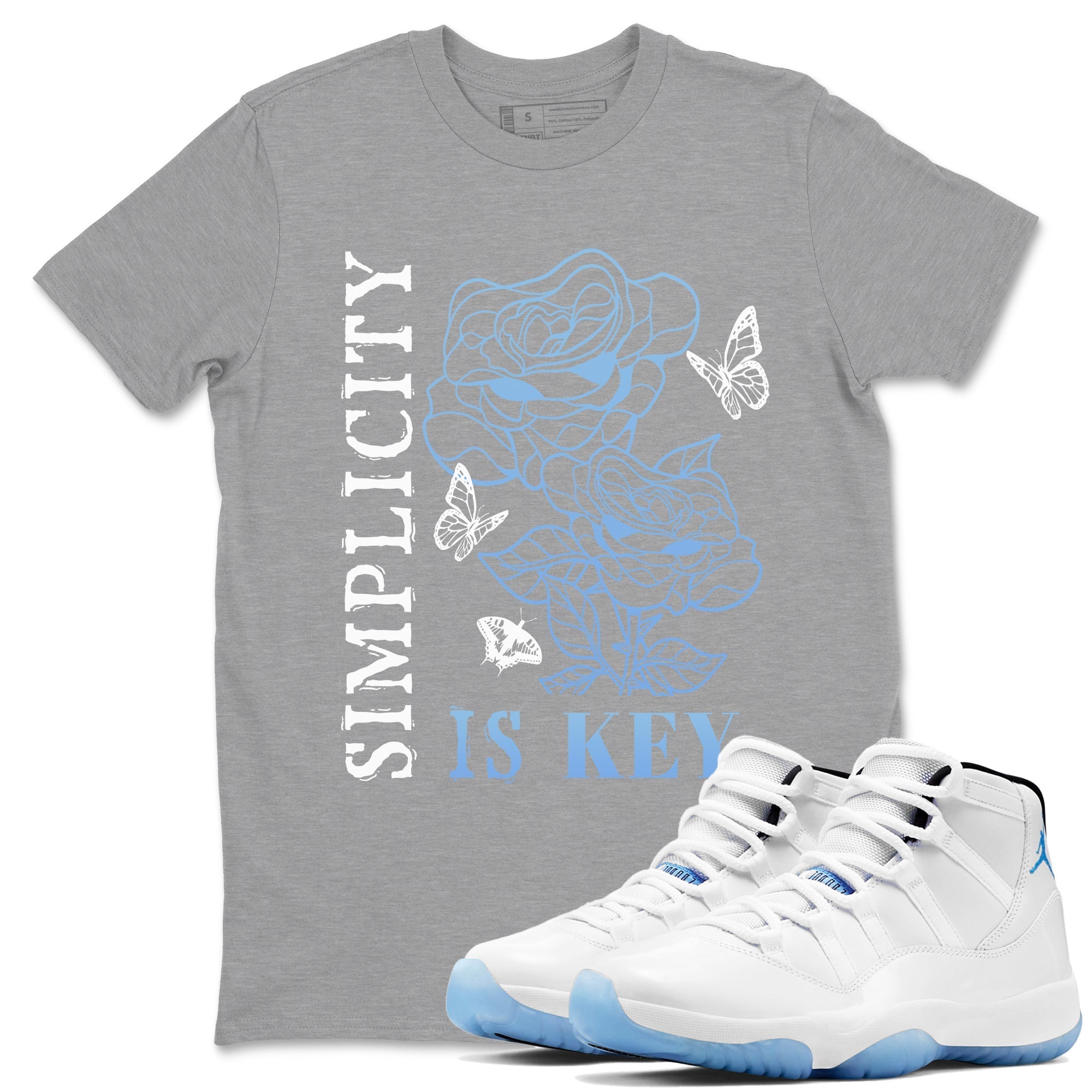 Simplicity Is Key snkmatch Tees - Air Jordan 11 Legend Blue
