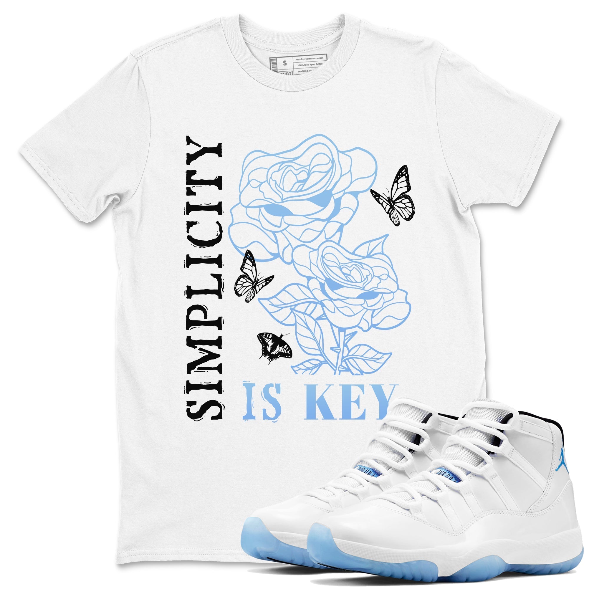 Simplicity Is Key snkmatch Tees - Air Jordan 11 Legend Blue