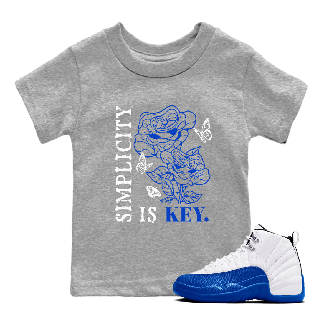 Simplicity Is Key snkmatch Tees Kids - Air Jordan 12 Blueberry