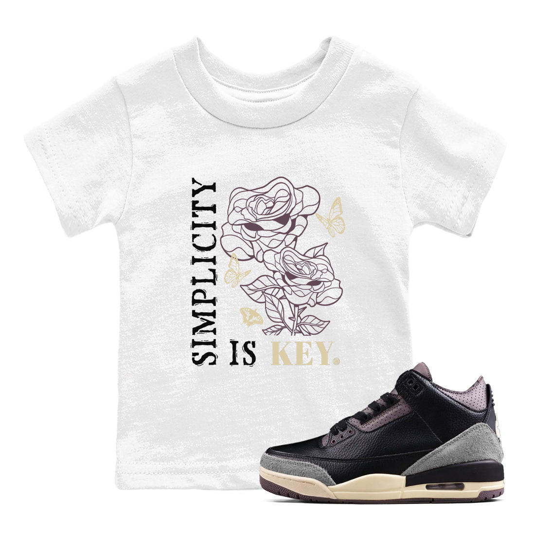 Simplicity Is Key snkmatch Tees Kids - Air Jordan 3 A Ma Maniere x Black