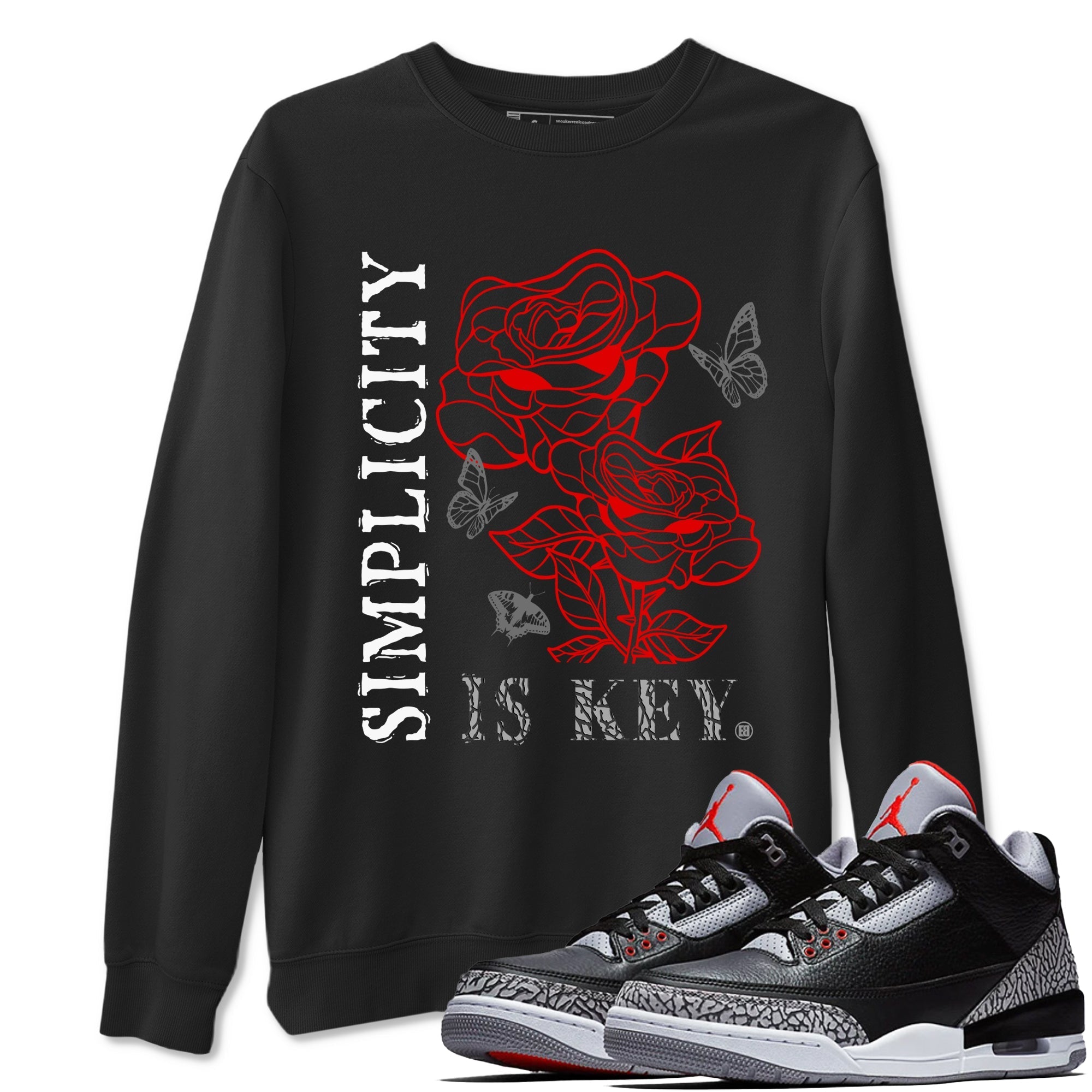 Simplicity Is Key snkmatch Tees - Air Jordan 3 Black Cement