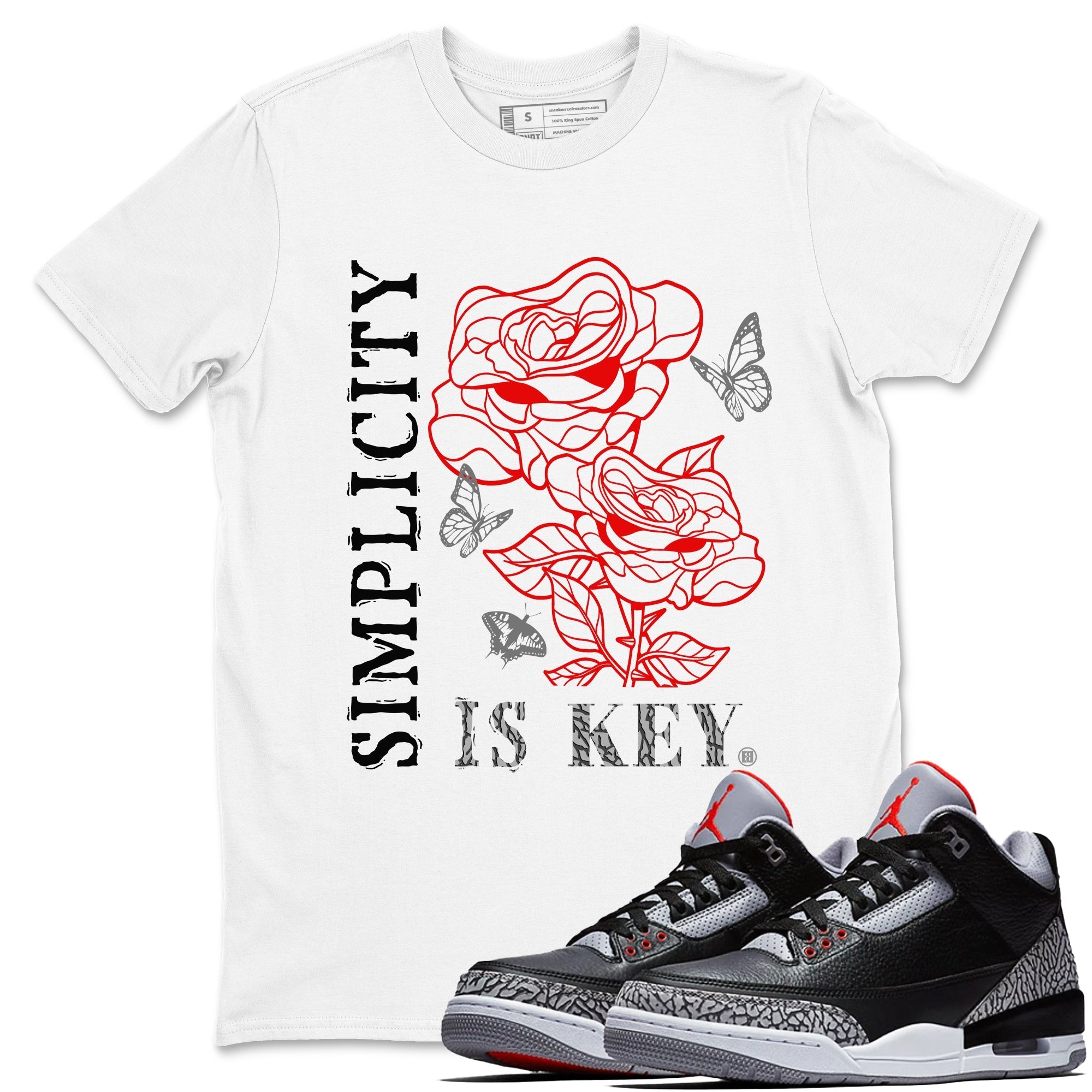 Simplicity Is Key snkmatch Tees - Air Jordan 3 Black Cement