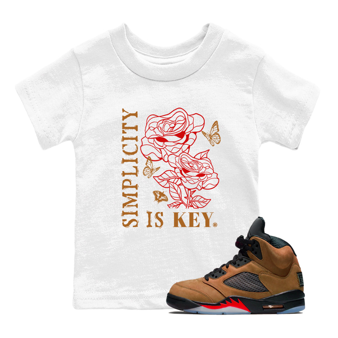 Simplicity Is Key snkmatch Tees Kids - Air Jordan 5 Archaeo Brown