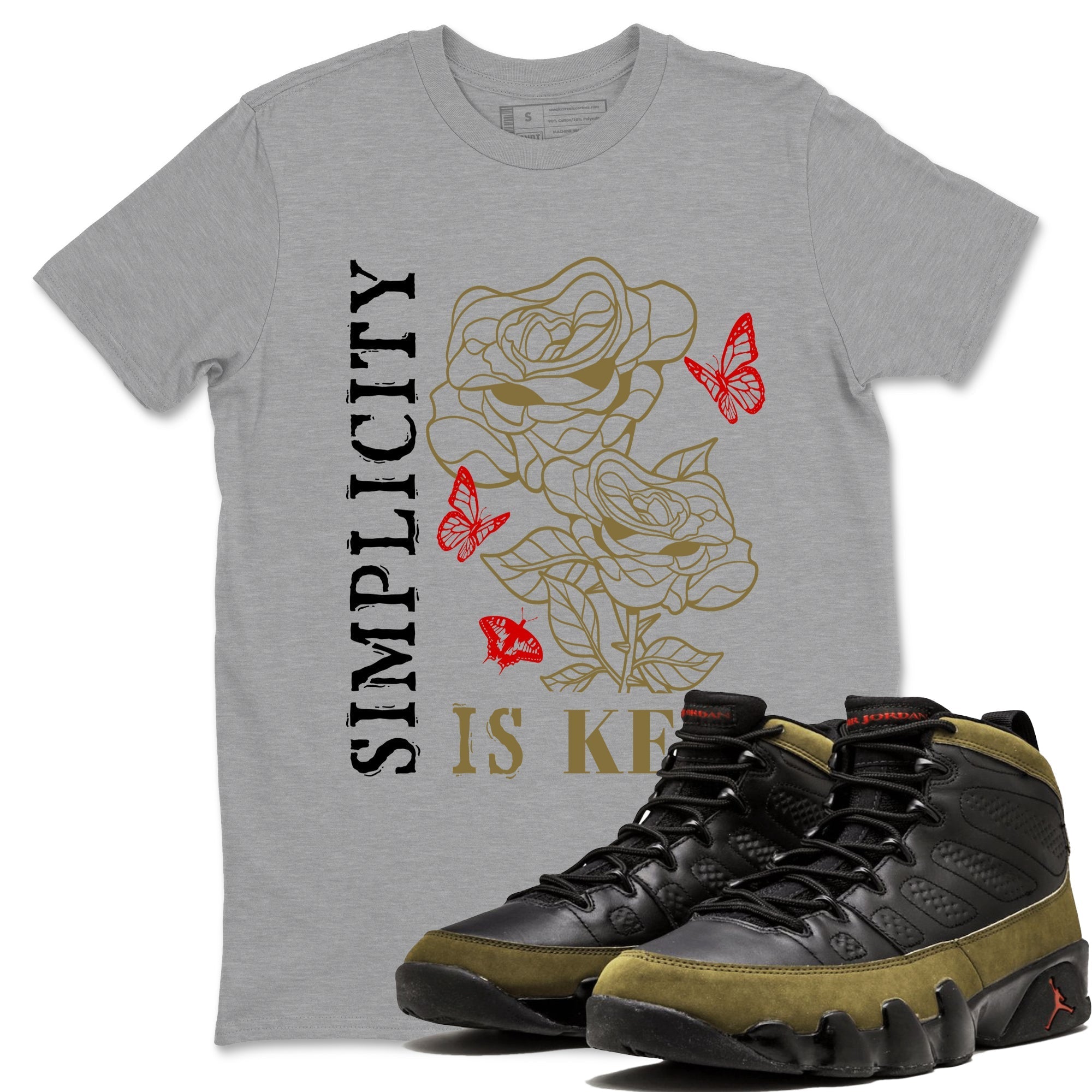 Simplicity Is Key snkmatch Tees - Air Jordan 9 Olive