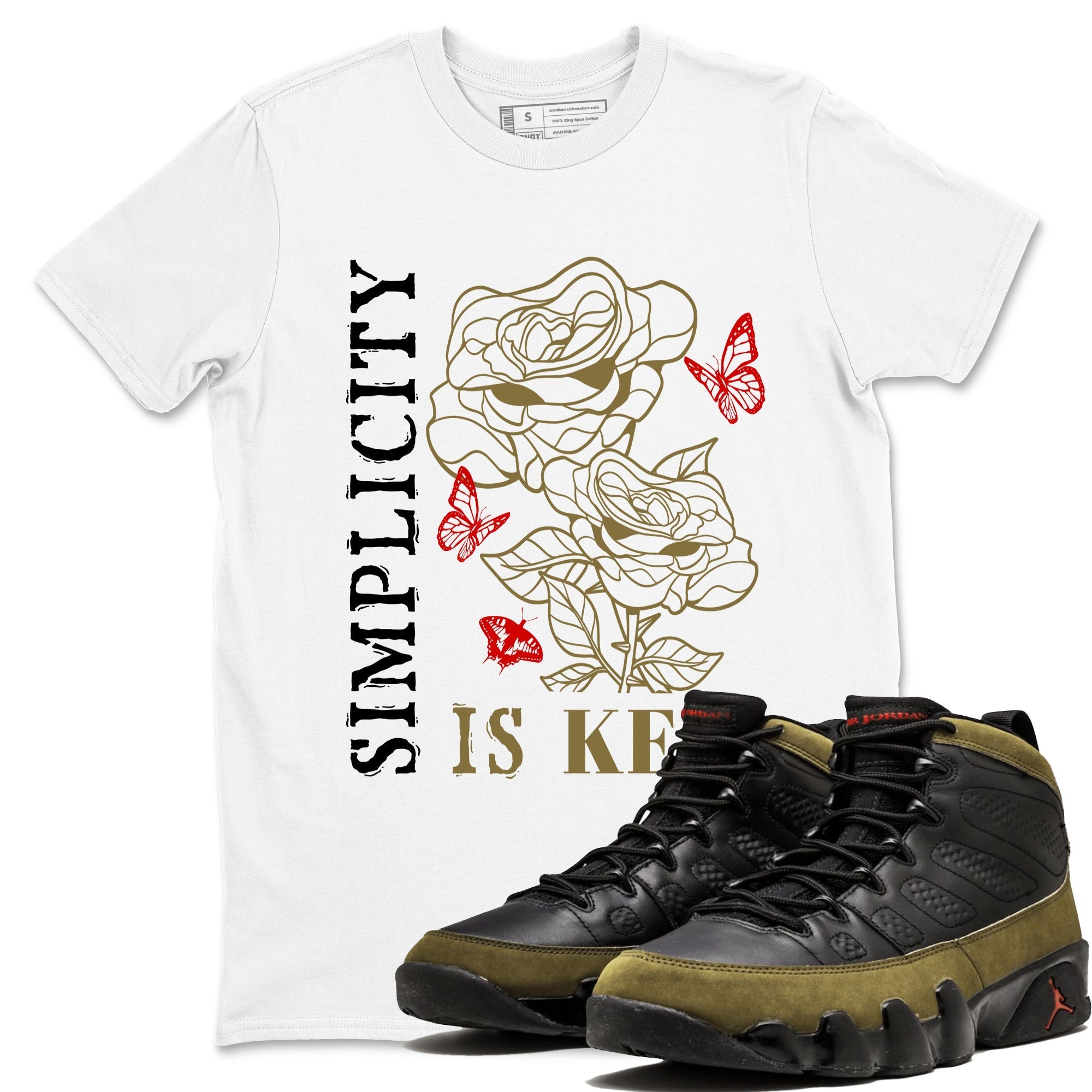 Simplicity Is Key snkmatch Tees - Air Jordan 9 Olive
