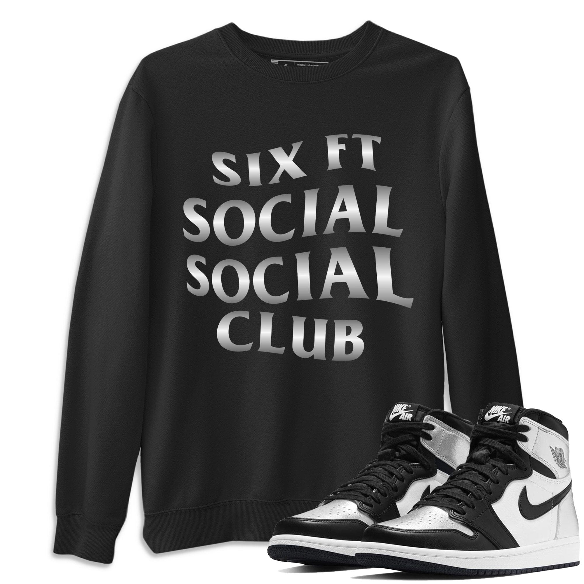 Six FT Social Club Unisex Tops - Air Jordan 1 Silver Toe