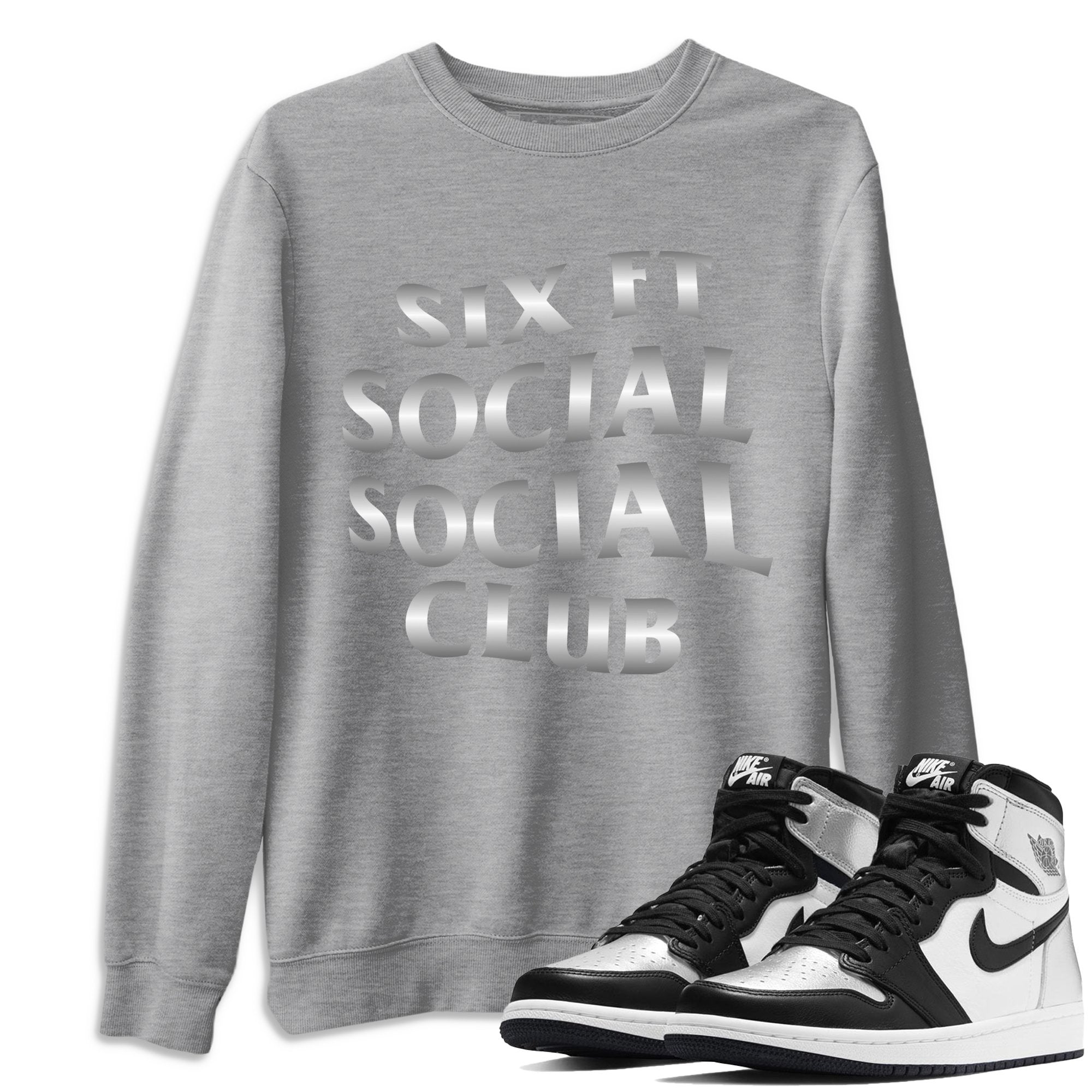 Six FT Social Club Unisex Tops - Air Jordan 1 Silver Toe