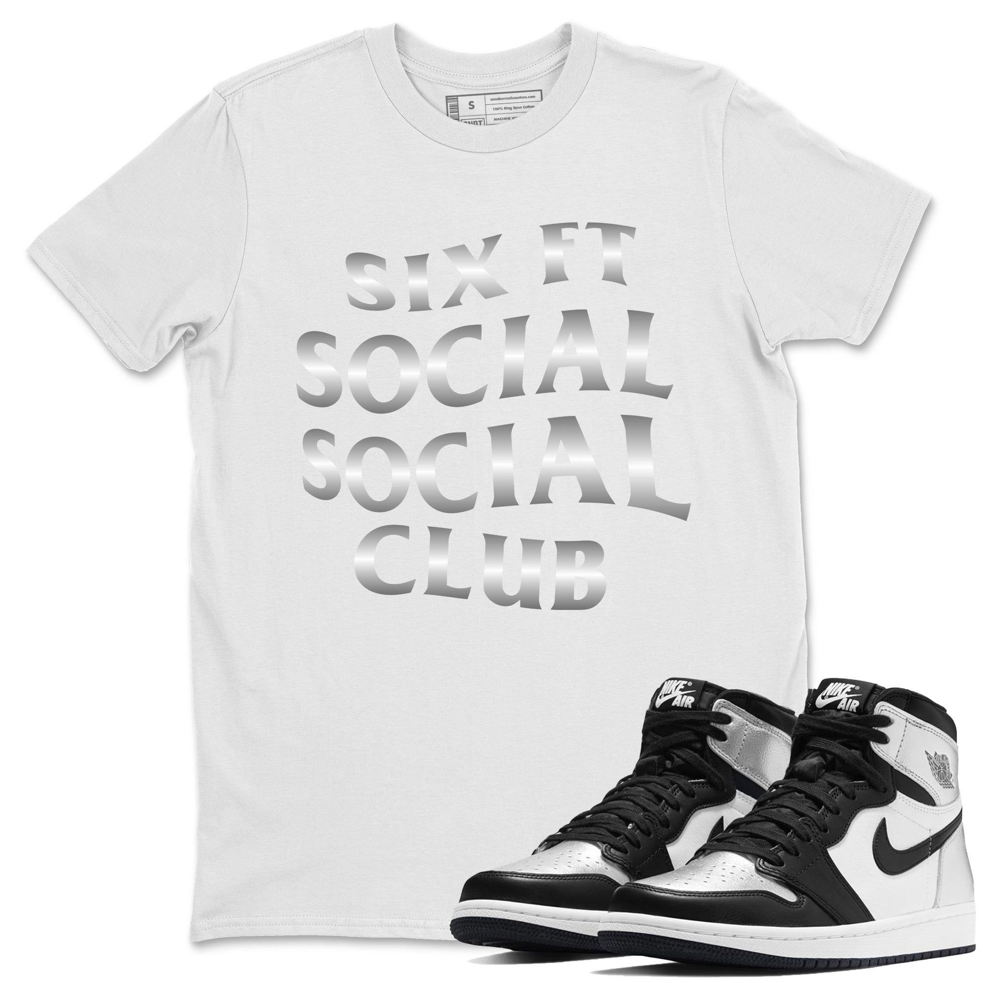 Six FT Social Club Unisex Tops - Air Jordan 1 Silver Toe