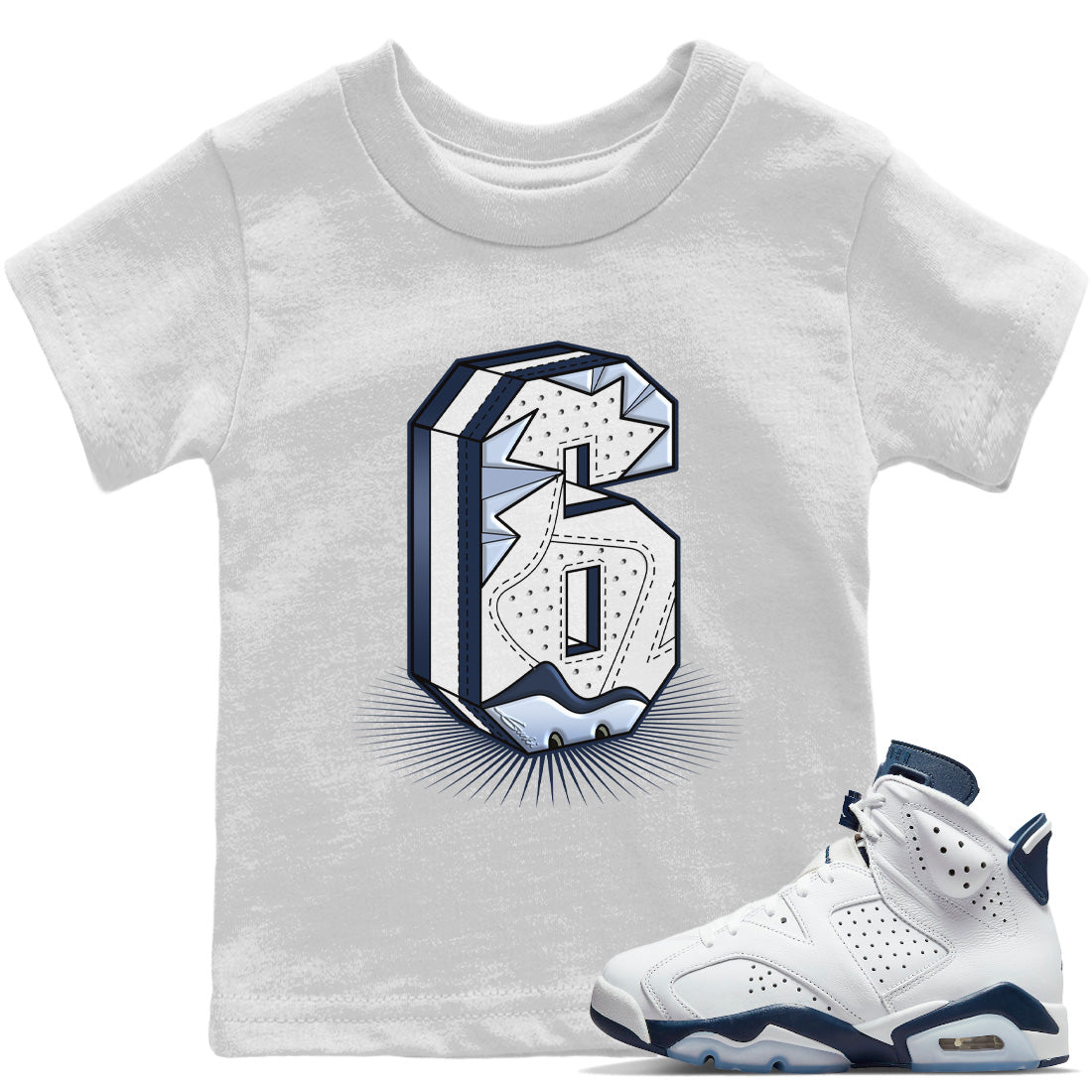 Six Statue Kids Tops - Air Jordan 6 Midnight Navy