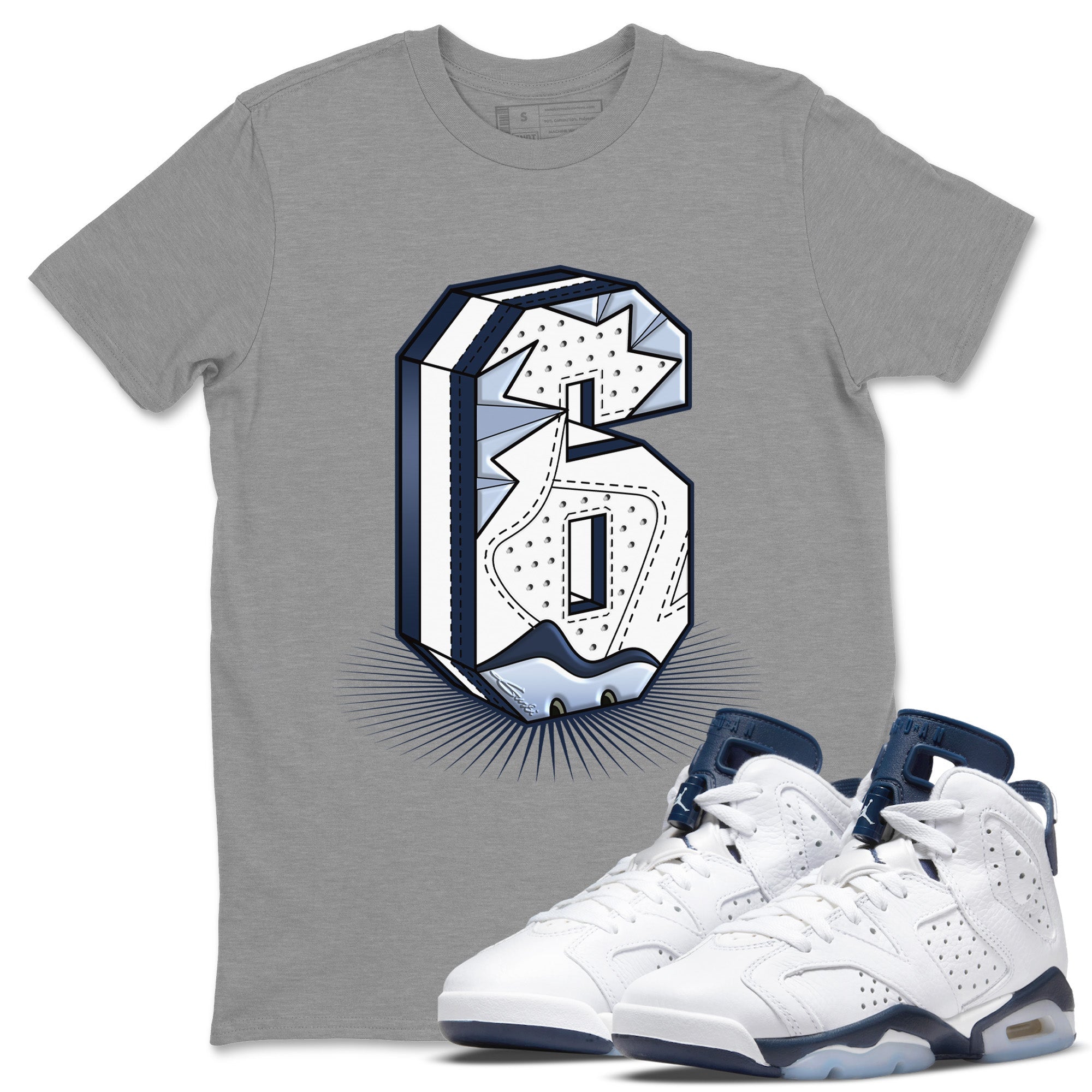 Six Statue Unisex Tops - Air Jordan 6 Midnight Navy