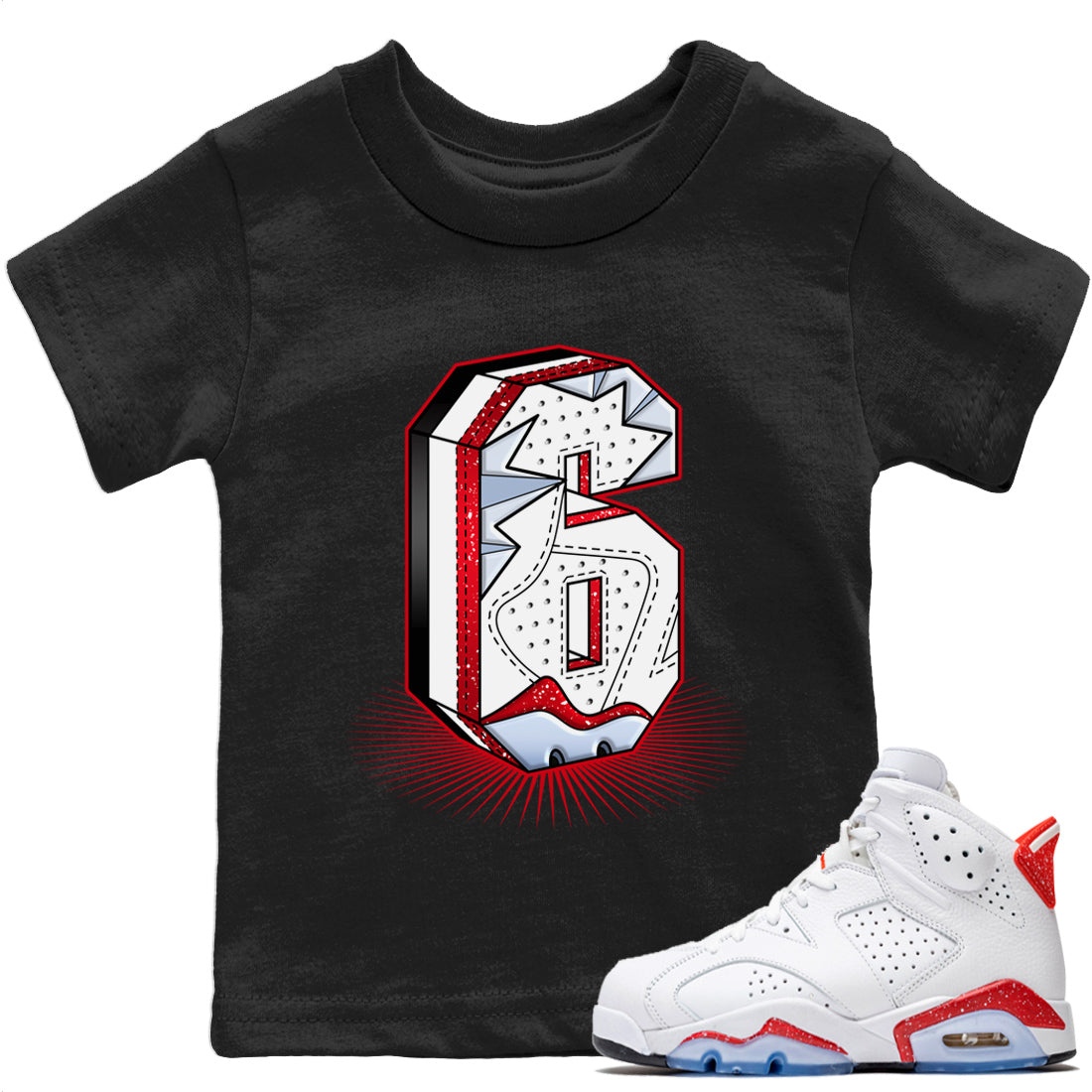Six Statue Kids Tops - Air Jordan 6 Red Velvet Cookies