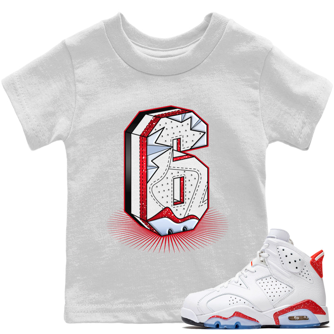 Six Statue Kids Tops - Air Jordan 6 Red Velvet Cookies
