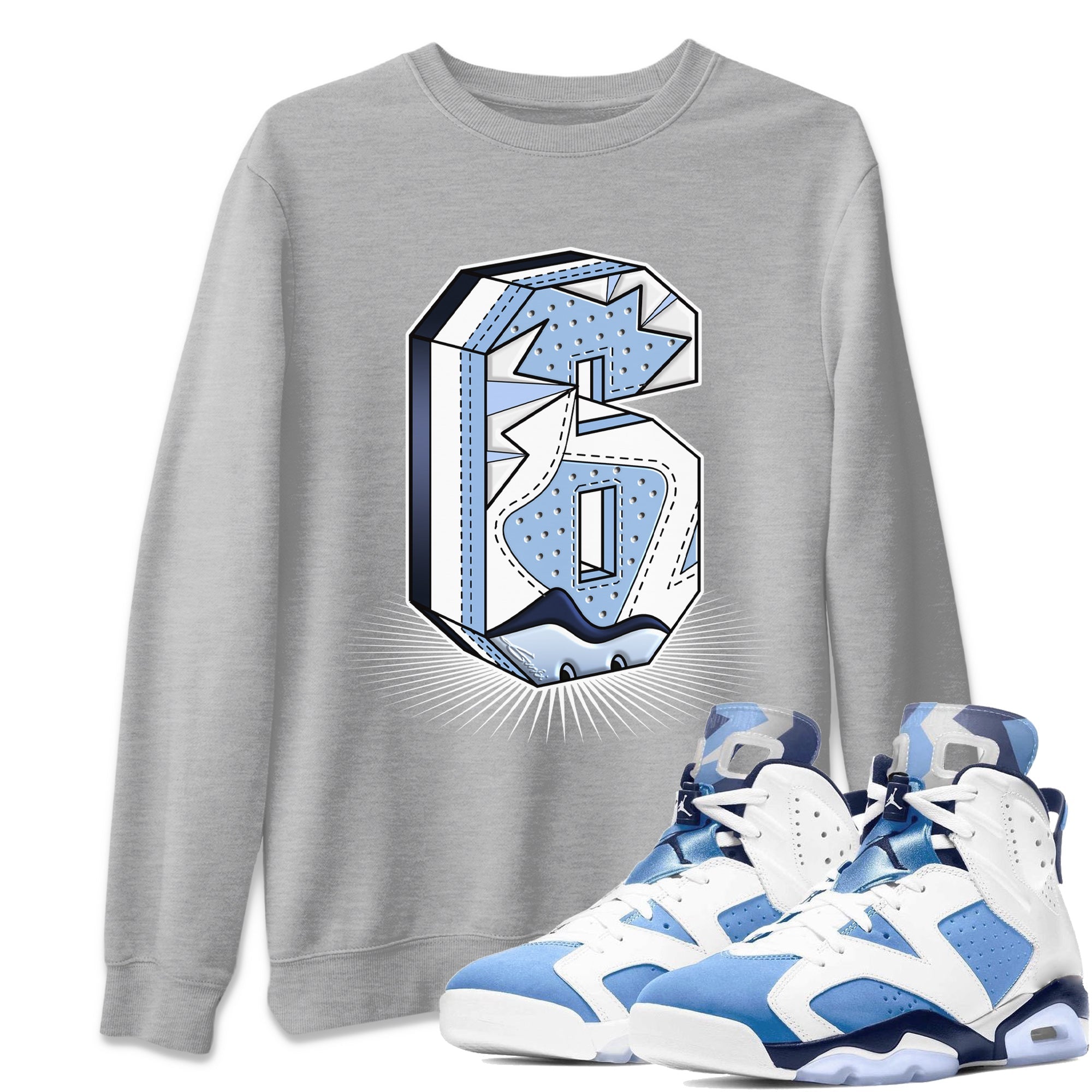 Six Statue Unisex Tops - Air Jordan 6 UNC