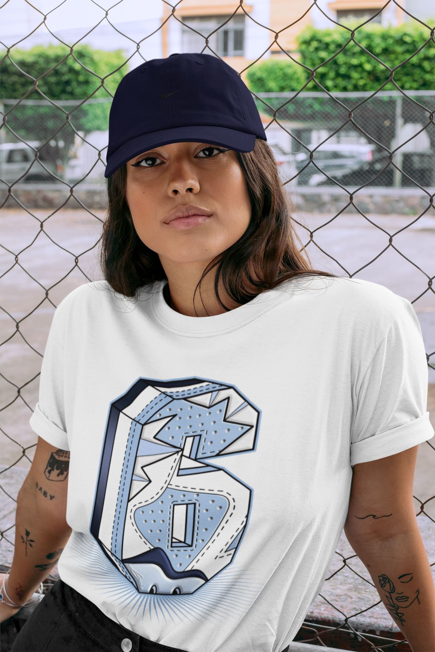 Six Statue Unisex Tops - Air Jordan 6 UNC