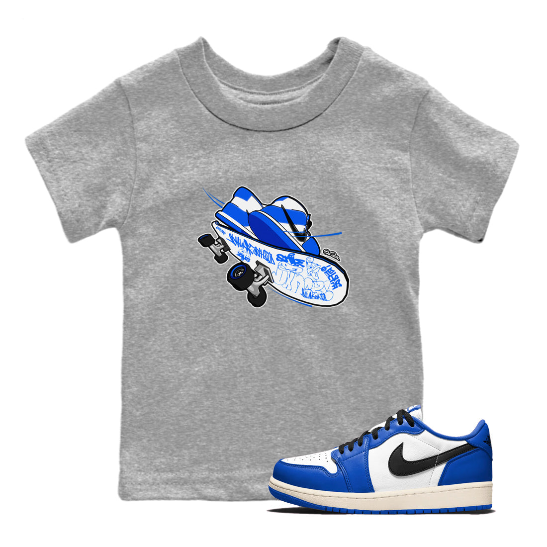 Skateboard snkmatch Tees Kids - Air Jordan 1 Game Royal