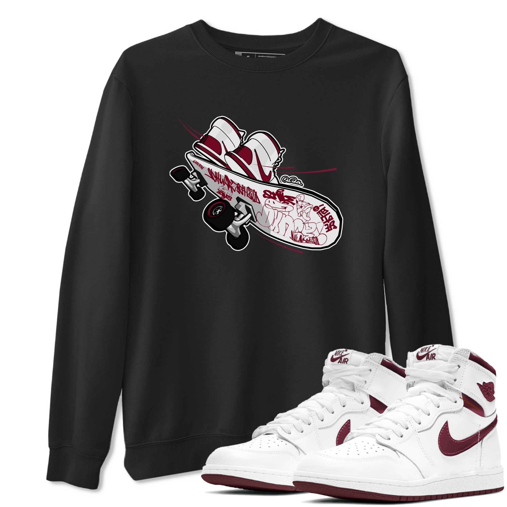 Skateboard snkmatch Tee - Air Jordan 1 Metallic Burgundy