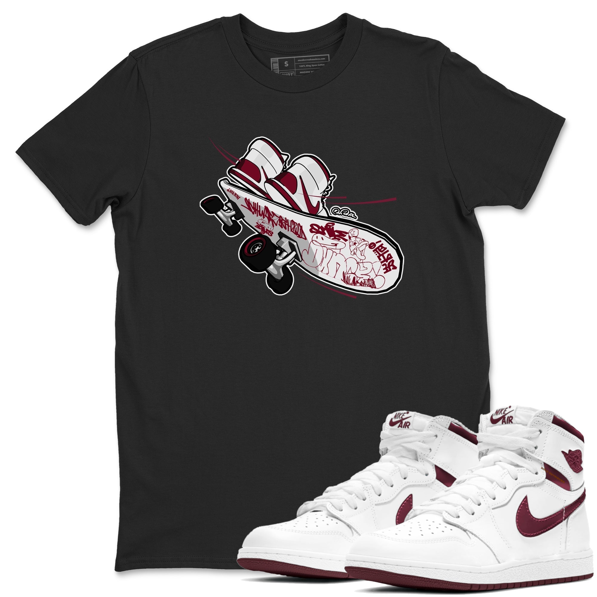 Skateboard snkmatch Tee - Air Jordan 1 Metallic Burgundy