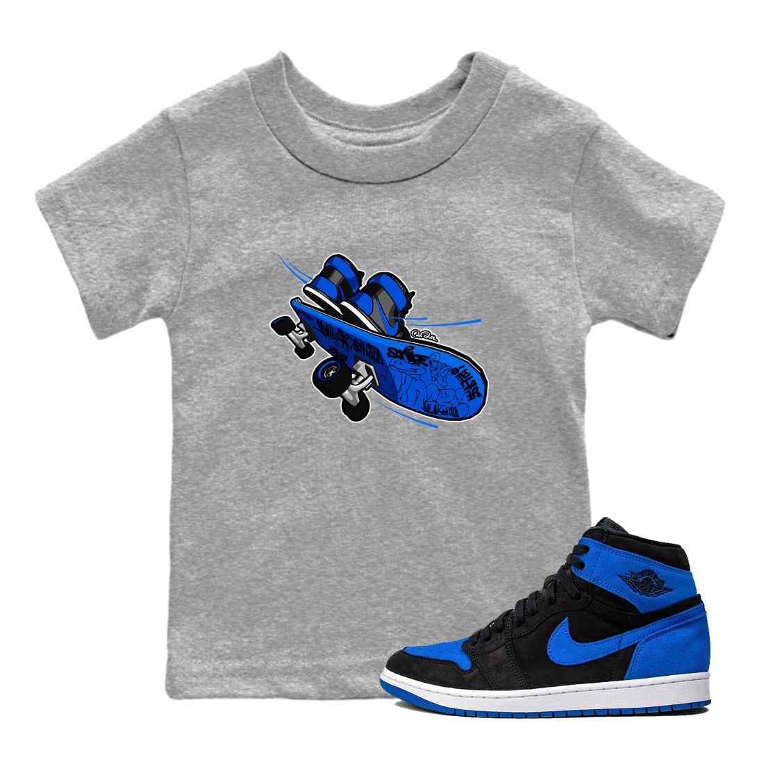 Skateboard snkmatch Tee Kids - Air Jordan 1 Royal Reimagined