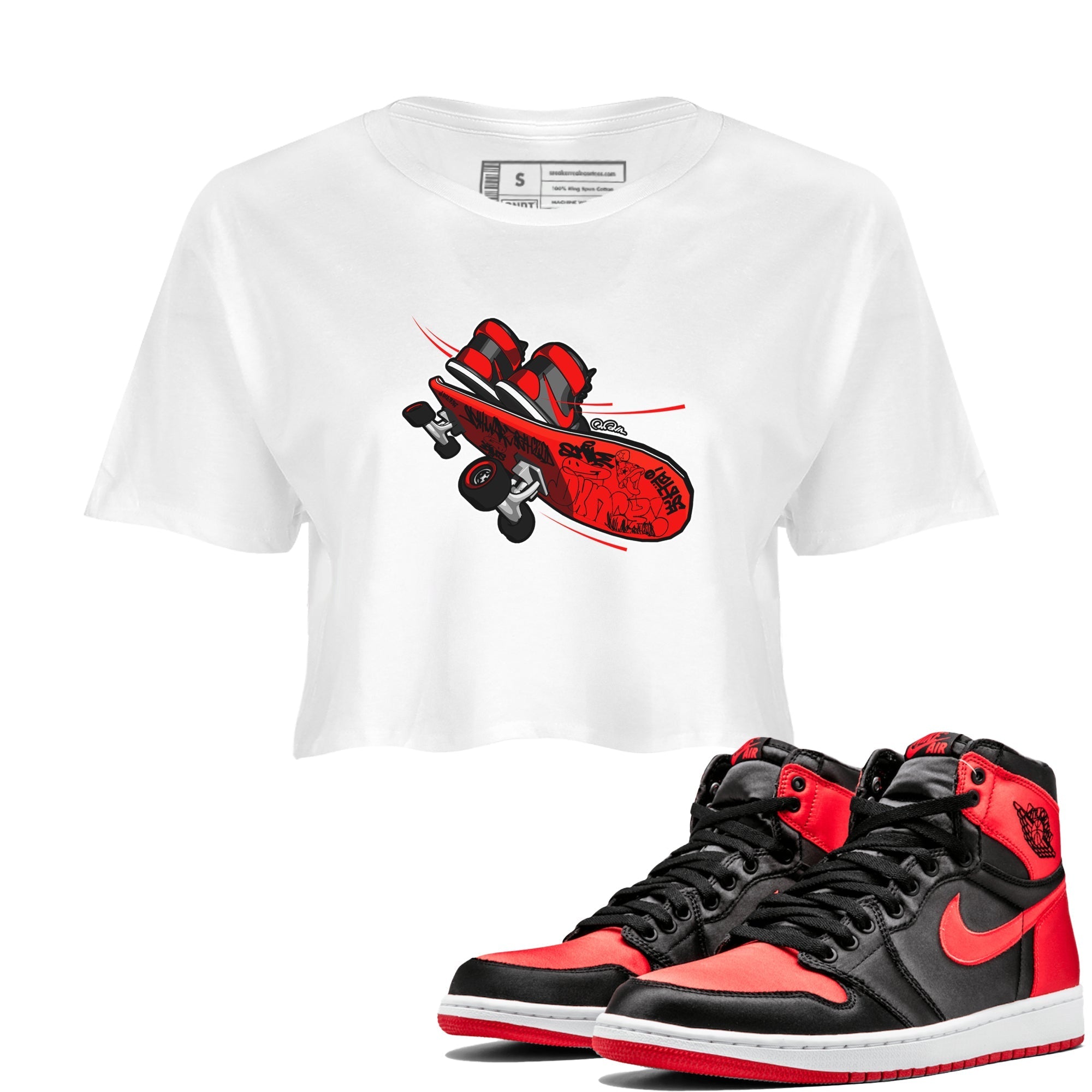 Skateboard snkmatch Women's Top - Air Jordan 1 Satin Bred