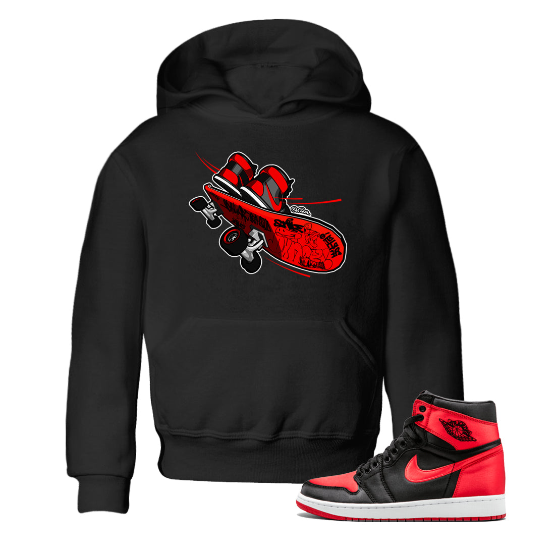Skateboard snkmatch Tee Kids - Air Jordan 1 Satin Bred