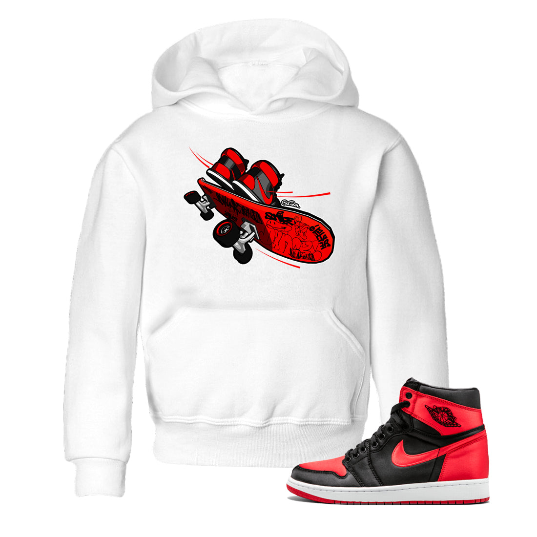 Skateboard snkmatch Tee Kids - Air Jordan 1 Satin Bred