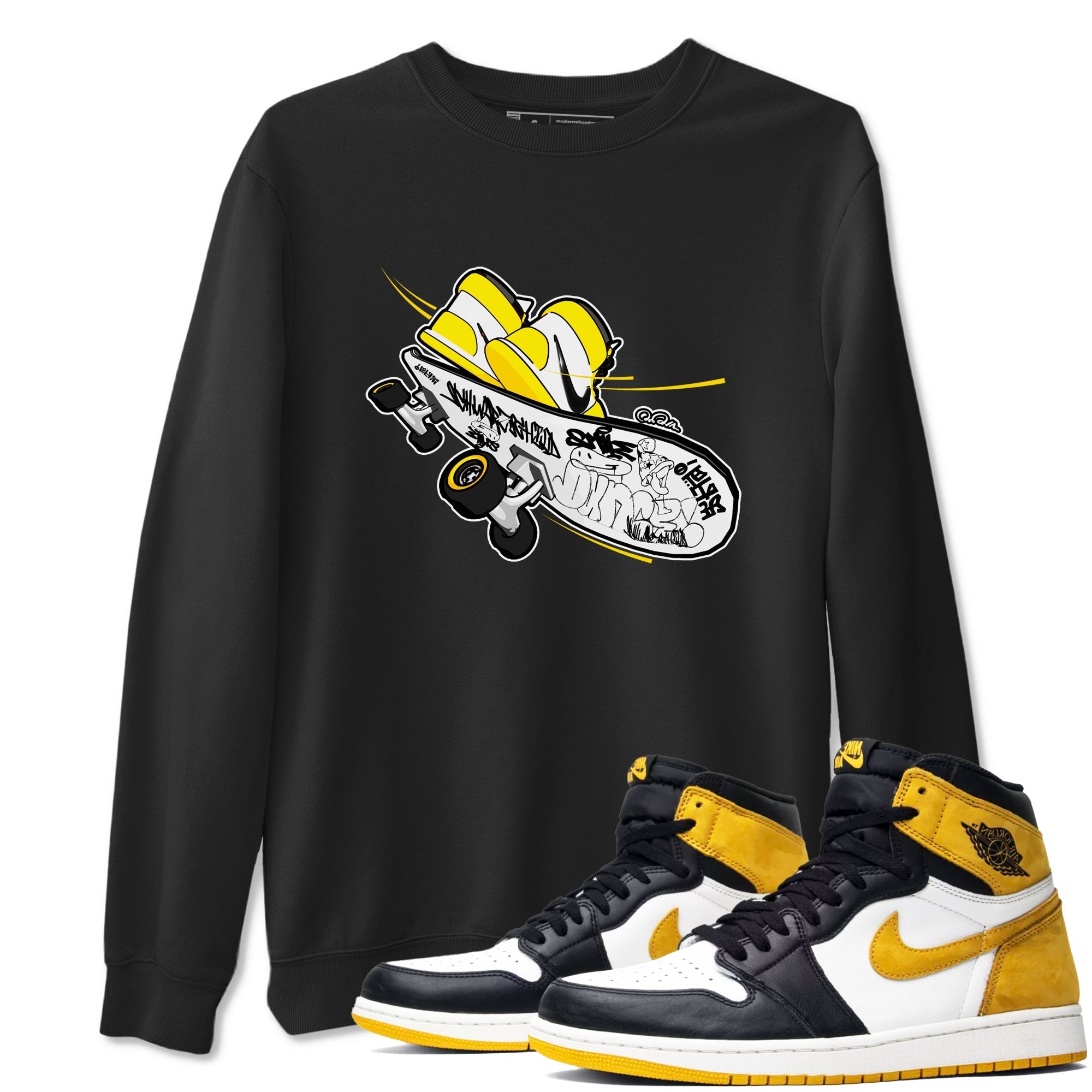 Skateboard snkmatch Tees - Air Jordan 1 Yellow Ochre