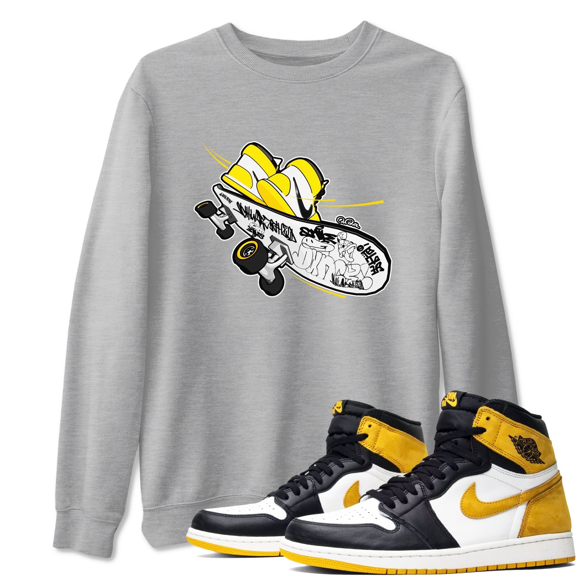 Skateboard snkmatch Tees - Air Jordan 1 Yellow Ochre