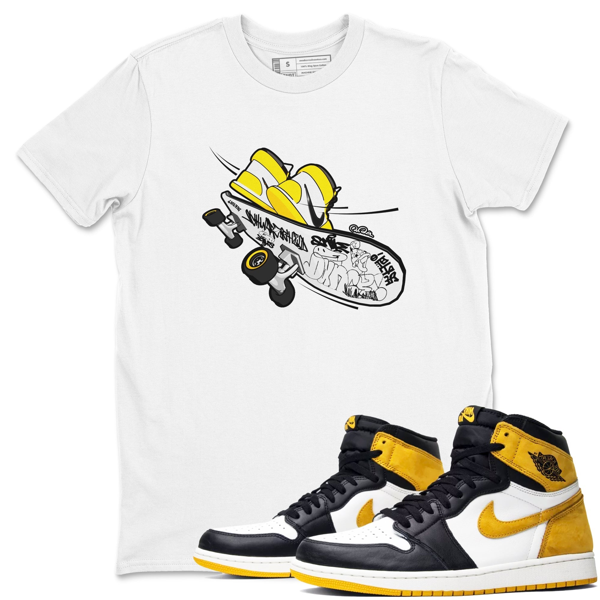 Skateboard snkmatch Tees - Air Jordan 1 Yellow Ochre