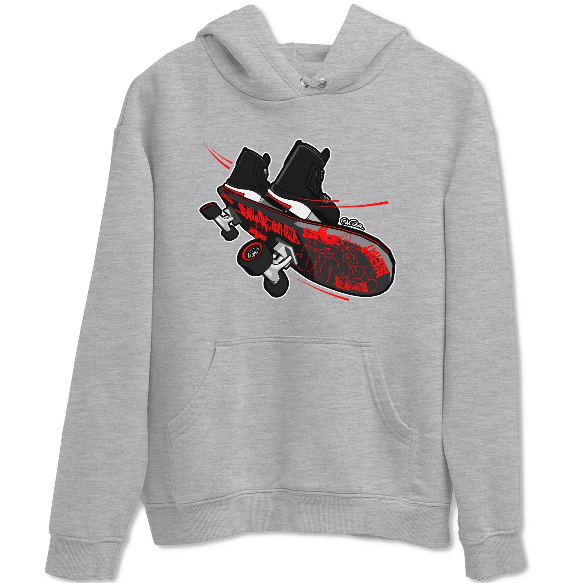 Skateboard snkmatch Tee - Air Jordan 4 Bred Reimagined
