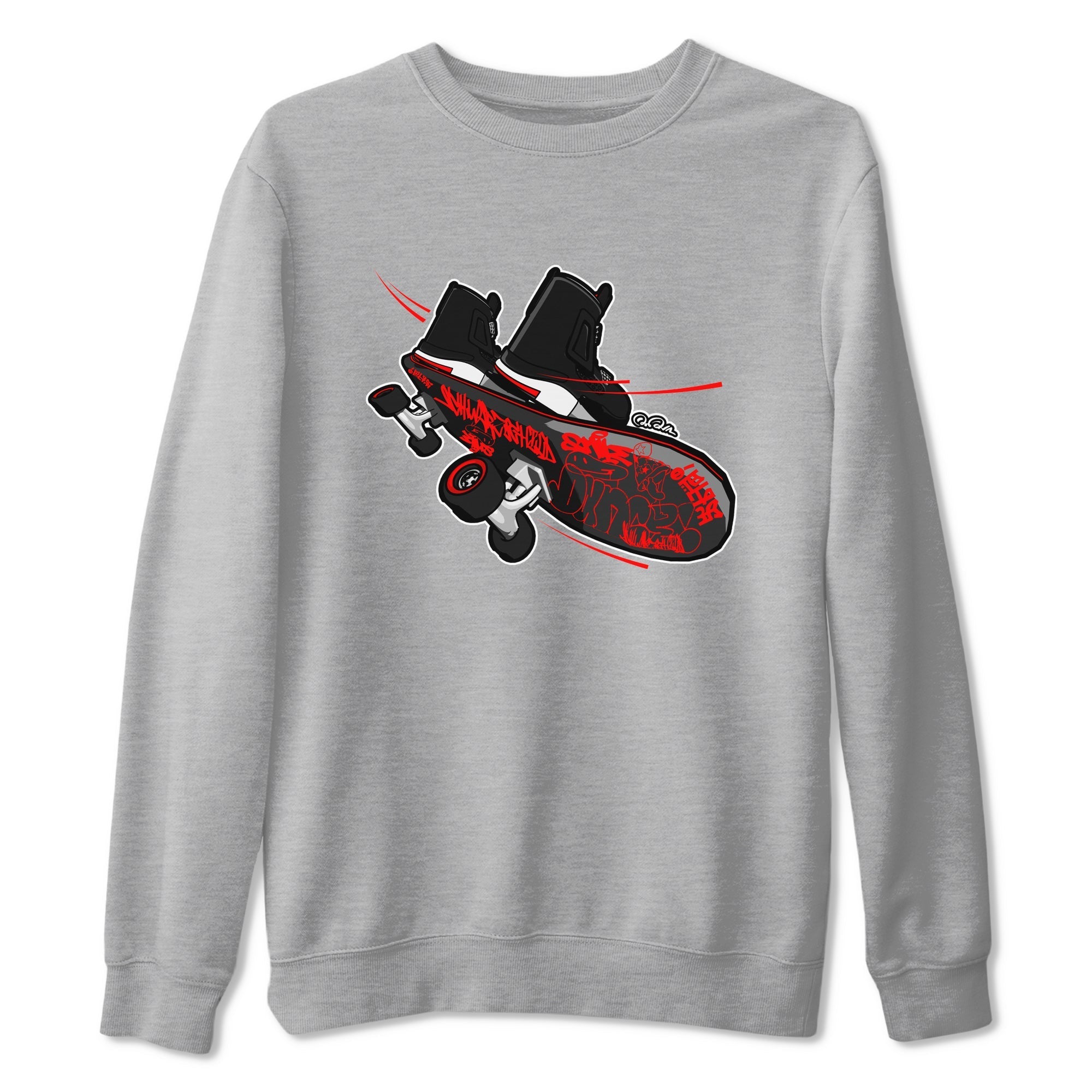 Skateboard snkmatch Tee - Air Jordan 4 Bred Reimagined