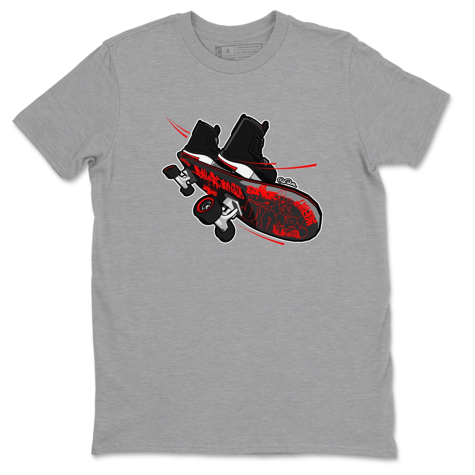 Skateboard snkmatch Tee - Air Jordan 4 Bred Reimagined