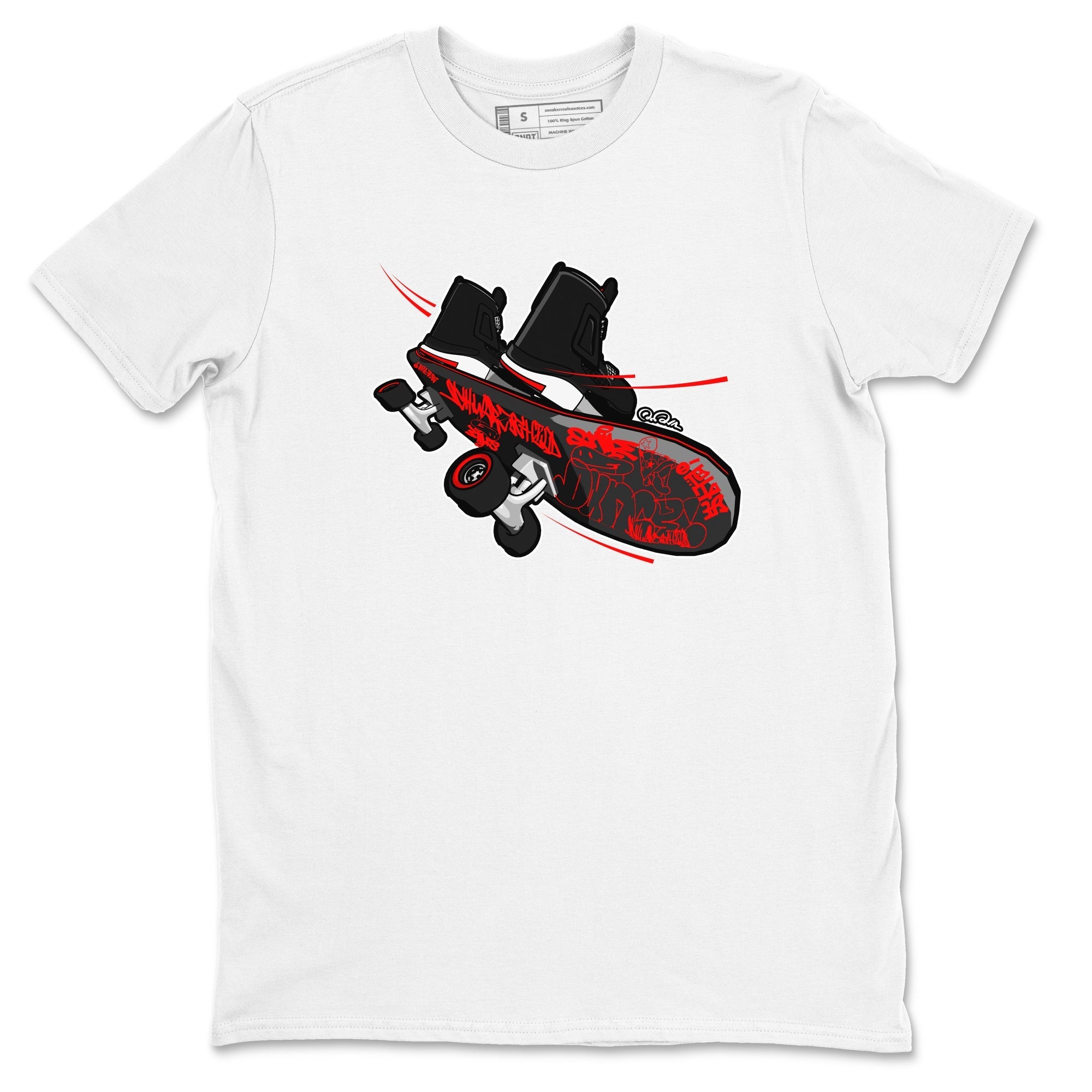 Skateboard snkmatch Tee - Air Jordan 4 Bred Reimagined