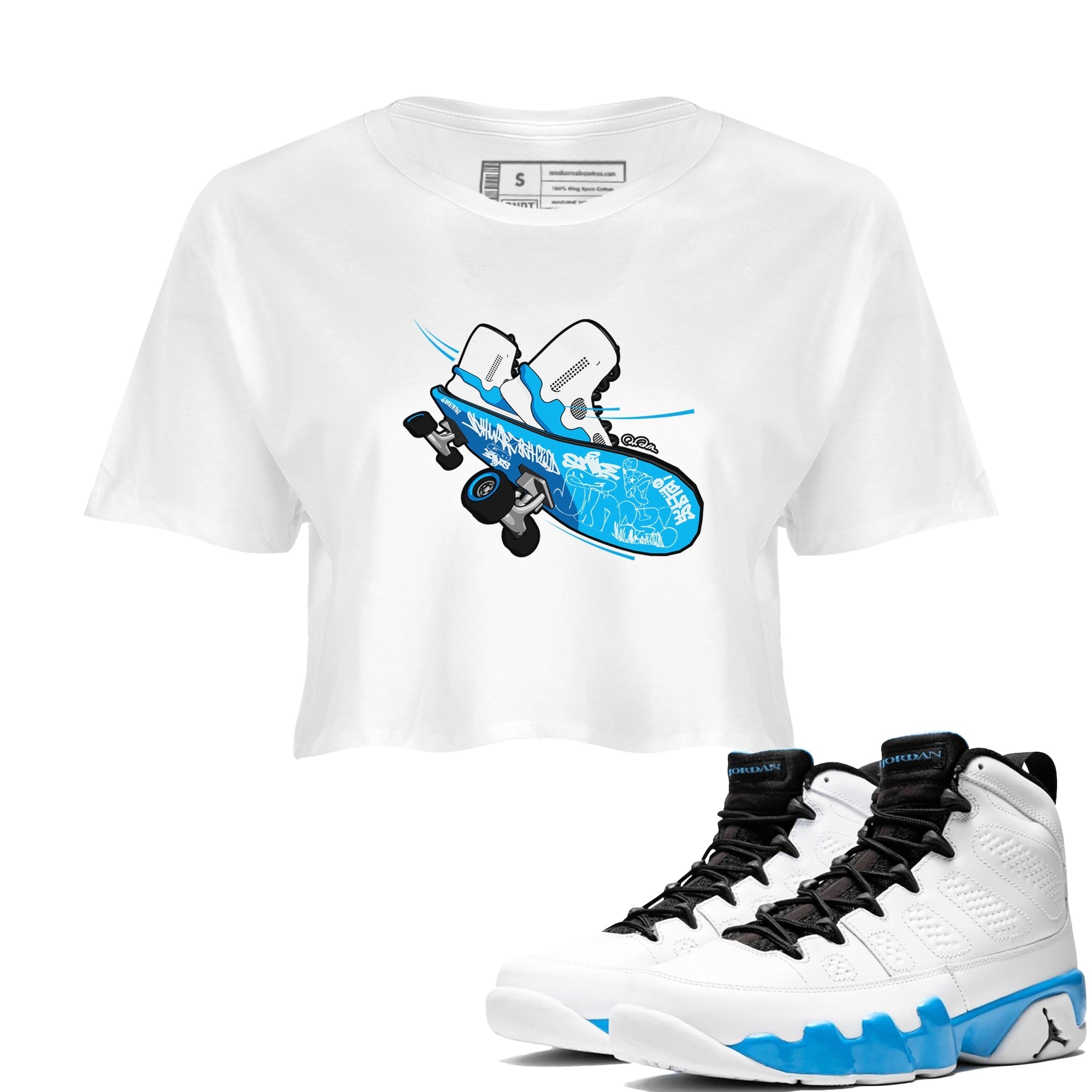 Skateboard snkmatch Women's Top - Air Jordan 9 Powder Blue