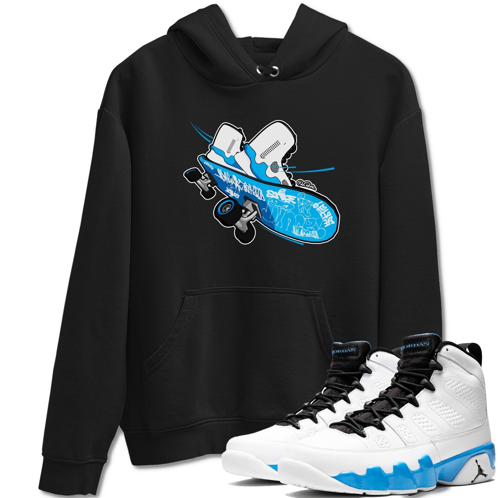 Skateboard snkmatch Tees - Air Jordan 9 Powder Blue